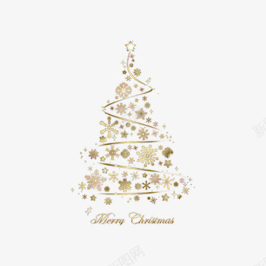冬天的松树金色圣诞树图标图标