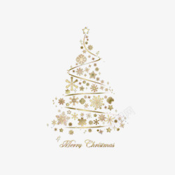 松树平面金色圣诞树图标高清图片
