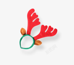 红色简洁麋鹿鹿圣诞节麋鹿发饰高清图片
