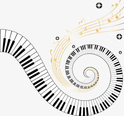 钢琴上的音符创意钢琴按键高清图片