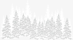 雪花覆盖的树林圣诞节灰色圣诞树林高清图片