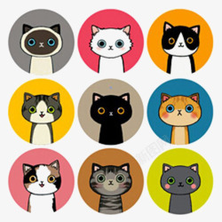 黑色小猫卡通猫咪插画高清图片