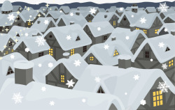 房屋顶满雪雪景元素矢量图高清图片