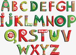 数字字母糖果色卡通字圣诞素材