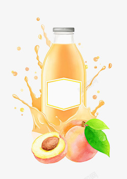 一瓶桃汁素材