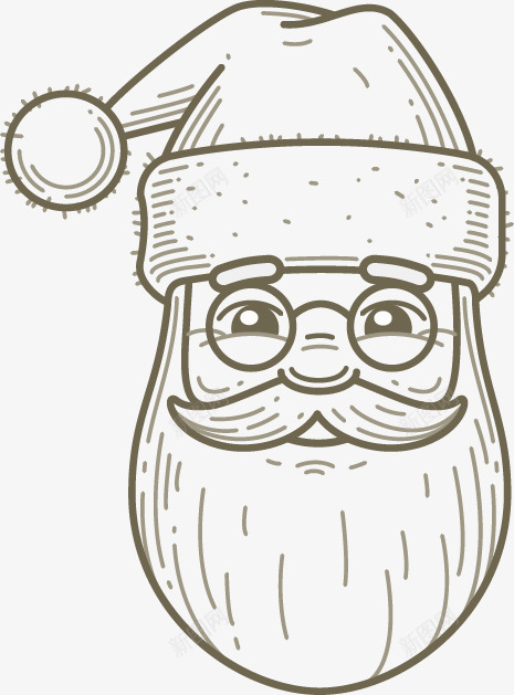 手绘素描圣诞老人头像png免抠素材_88icon https://88icon.com 圣诞 头像 手绘 素描 老人