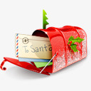 圣诞红色邮箱卡通图标图标