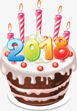 新年祝福字体2018新年蛋糕高清图片