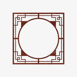 古典中国风红木框元素素材