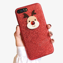 红色亮片圣诞手机壳素材