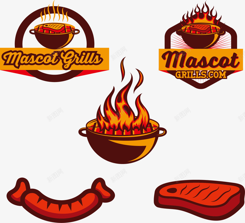 聚会烧烤派对png免抠素材_88icon https://88icon.com bbq 烤香肠 烧烤工具 烧烤派对 矢量素材