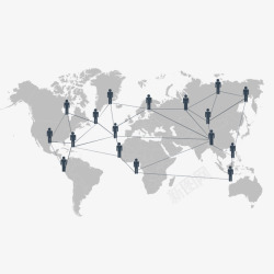 人物地图灰色互联网科技全球图高清图片