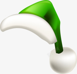 卡通绿色冬季圣诞帽素材
