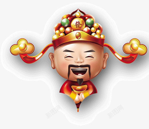 财神爷png免抠素材_88icon https://88icon.com 帽子 笑脸 红色 钱财