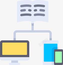 教育icon网络学习扁平化图标高清图片