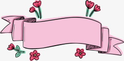 粉红丝带母亲节标题框矢量图素材