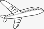 飞机简笔画带灰色素材