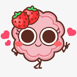 白云表情卡通草莓白云表情高清图片