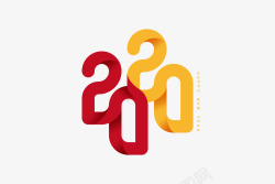 红色艺术字2020鼠年艺术字搭配高清图片
