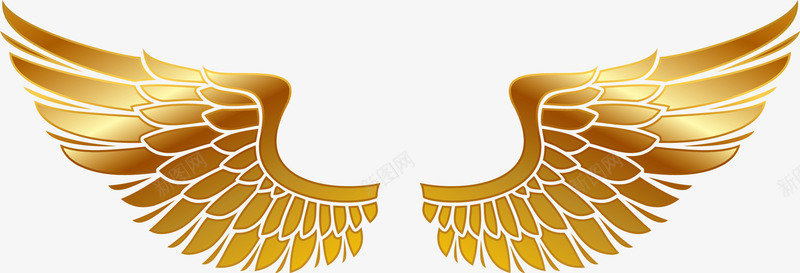翅膀png免抠素材_88icon https://88icon.com 手绘 金色 金色的翅膀