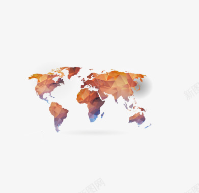 科技感地图色块分类世界地图图标图标