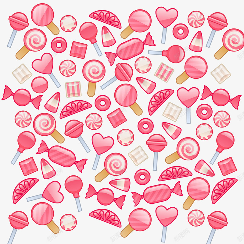 粉色糖果矢量图ai免抠素材_88icon https://88icon.com 粉色 糖果 背景装饰 食物 矢量图