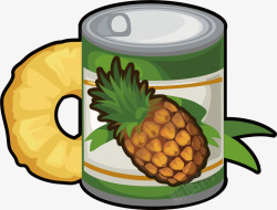菠萝罐头和鲜果矢量图素材