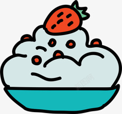 卡通草莓冰淇淋素材