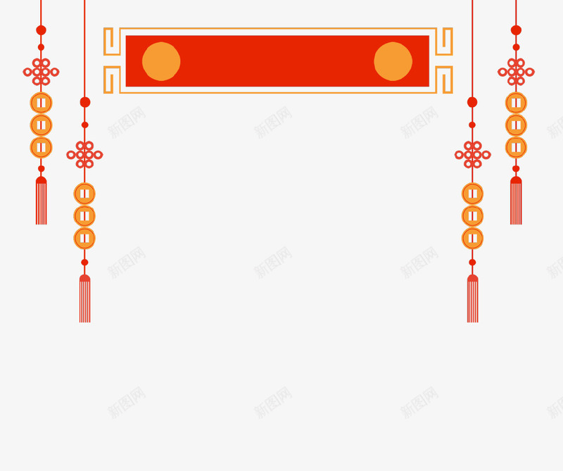 中国风新春红色背景吊饰png免抠素材_88icon https://88icon.com 中国结 中国风 吊饰 新春 春节 空白板 红色背景 装饰