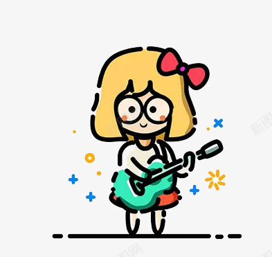 抱吉他的小女孩png免抠素材_88icon https://88icon.com png图形 png装饰 乐器 卡通 吉他 小女孩 装饰