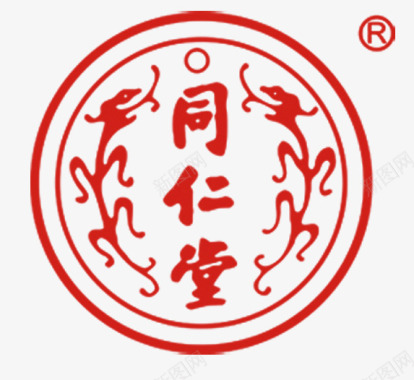 红色银行卡同仁堂医药logo图标图标