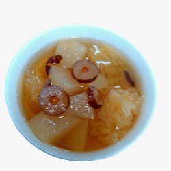 片汤雪梨银耳汤配红枣高清图片