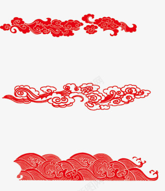 服务云底纹中国风红色祥云底纹图标图标