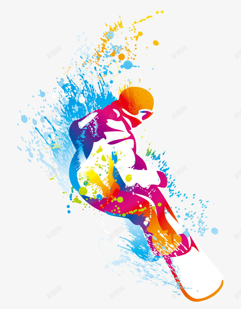 滑雪冲浪运动矢量图ai免抠素材_88icon https://88icon.com 彩色 滑雪冲浪运动 矢量图