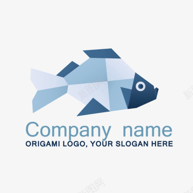 色块公司logo鱼水产色块徽章图标图标