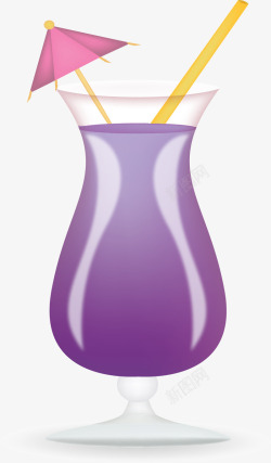 紫色精美夏天果汁矢量图素材