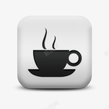 matte磨砂白广场图标食品饮料咖啡茶食图标