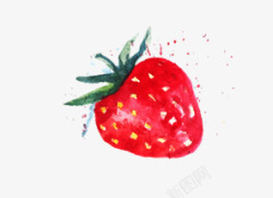 卡通手绘水彩草莓素材