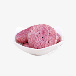 一碟香脆的紫薯饼干素材