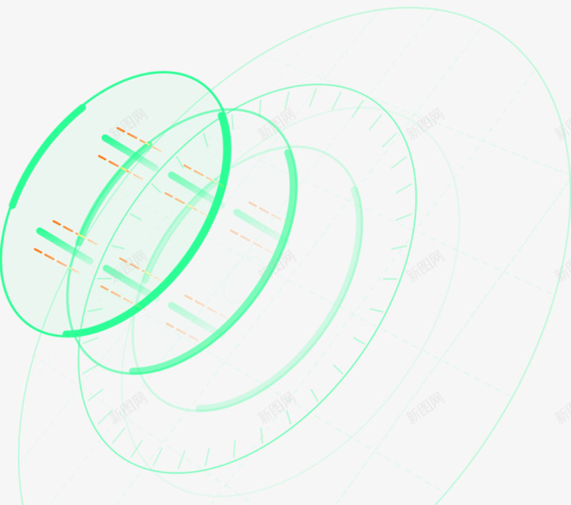 蓝色科技感线条元素png免抠素材_88icon https://88icon.com 炫酷 绿色 装饰素材