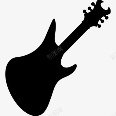 Bass吉他黑色的剪影图标图标