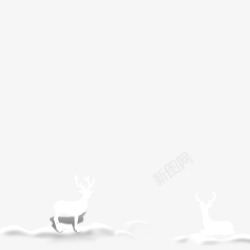 大鼻子白鹿圣诞节小鹿腾云高清图片