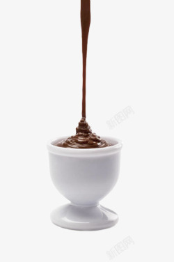 白瓷杯里的巧克力浆素材