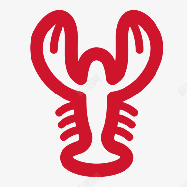 icon手绘的龙虾图标图标
