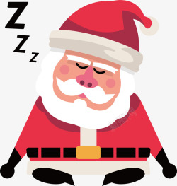 睡觉打呼噜的圣诞老人矢量图素材
