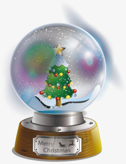 光效圣诞树美丽光效圣诞树水晶球矢量图高清图片