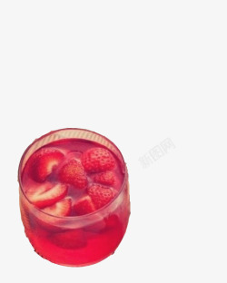 草莓果酒素材