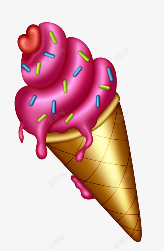 动画雪糕甜点甜筒png免抠素材_88icon https://88icon.com 卡通动画手绘 甜点 甜筒 草莓味爱心糖粒 雪糕
