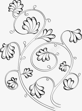 几何线条背景手绘藤蔓花卉图标图标