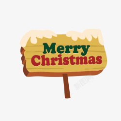 海报木牌素材圣诞节主题merryChr高清图片